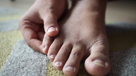 close-up of a person's foot with dry skin