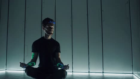 man in a futuristic setting