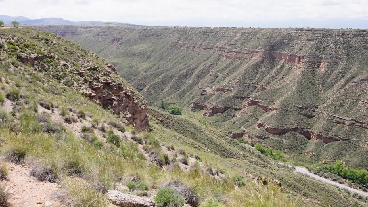 Gorafe desert landscape in springtime, granada, spain