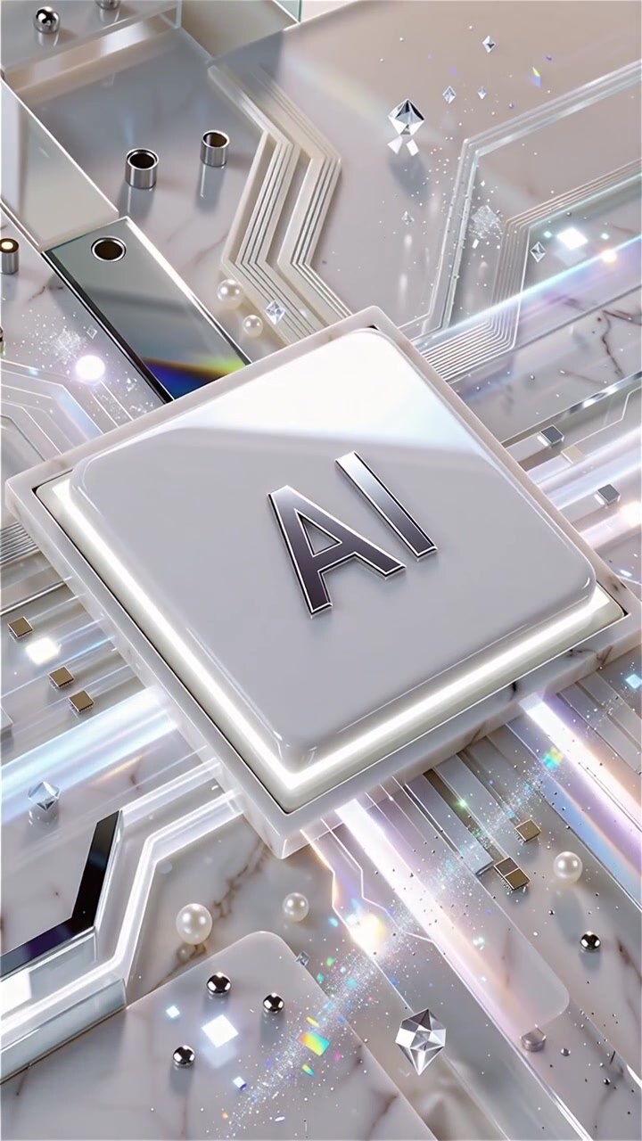 Futuristic AI Chip Motherboard Technology Background