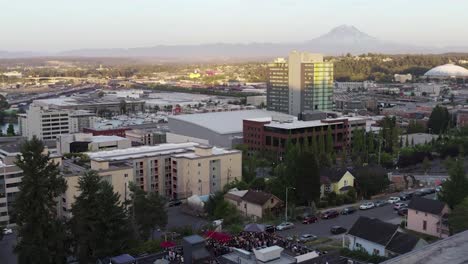 people gathered for the rooftop concert in tacoma city, washington, united states