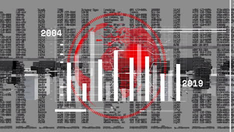 Animation-Des-Globus-Und-Datenverarbeitung-Auf-Dem-Bildschirm