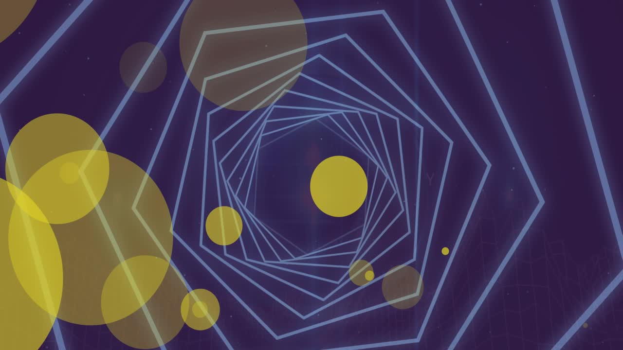 Animation af former, der bevæger sig over et netværk af forbindelser