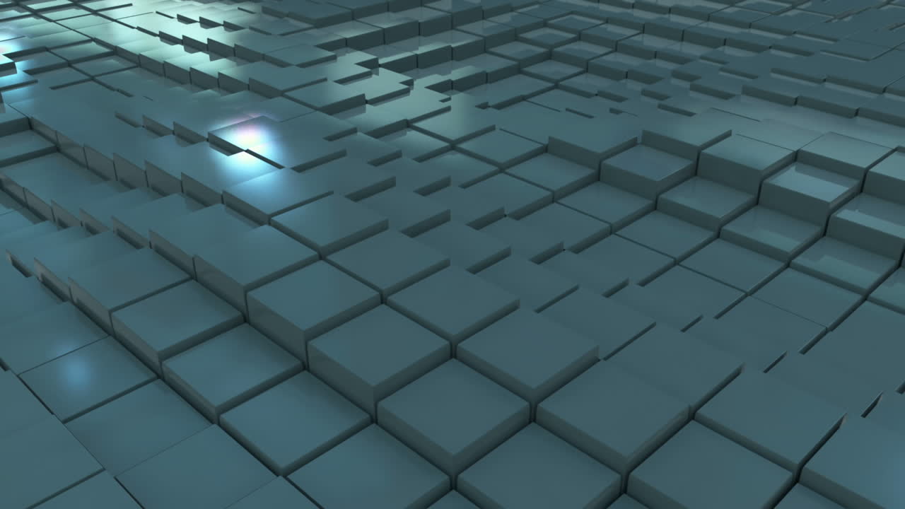 bloques verdes que se mueven en un patrón ondulado