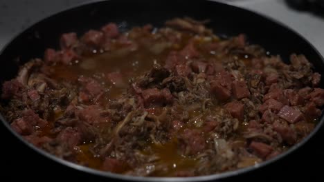 cooking chop suey in a hot pan