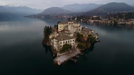 Above-the-town-of-Orta-San-Giulo-by-drone