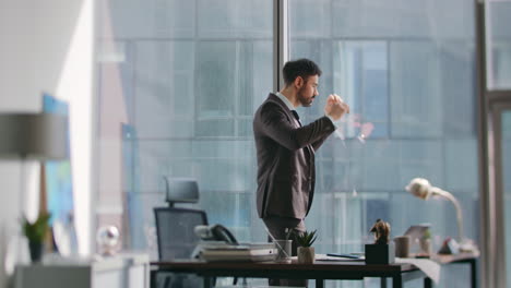 angry entrepreneur disappointed call throwing phone feeling stress in office.