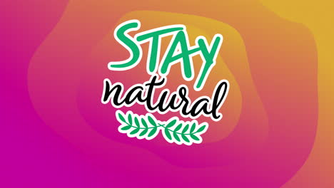 animación de texto natural sobre un fondo en movimiento naranja