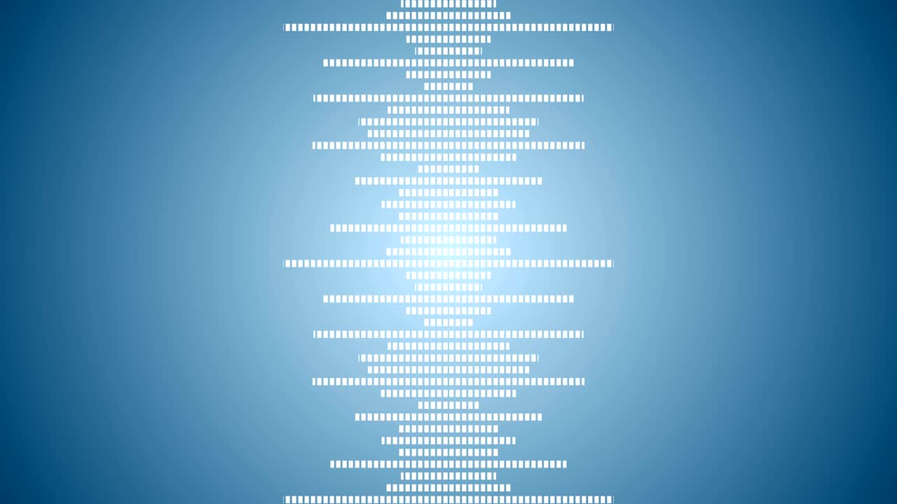 líneas de ondas musicales. onda de sonido de ecualizador. concepto de onda de pulso digital. bucle futurista en fondo azul claro. animación de ondas blancas.