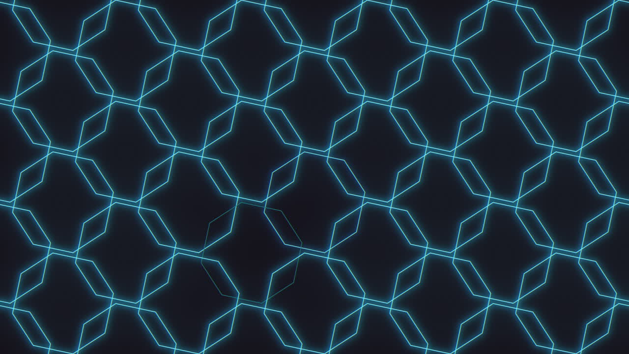 어두운 배경에 활기찬 파란색과 노란색의 기하학적 패턴