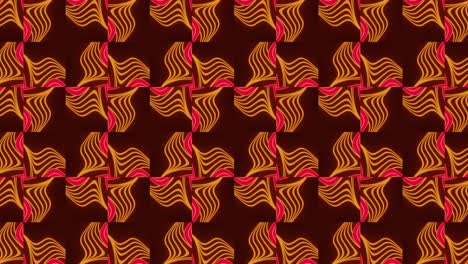 animación de una formación roja y naranja brillante de formas abstractas que se mueven en un bucle sin costuras