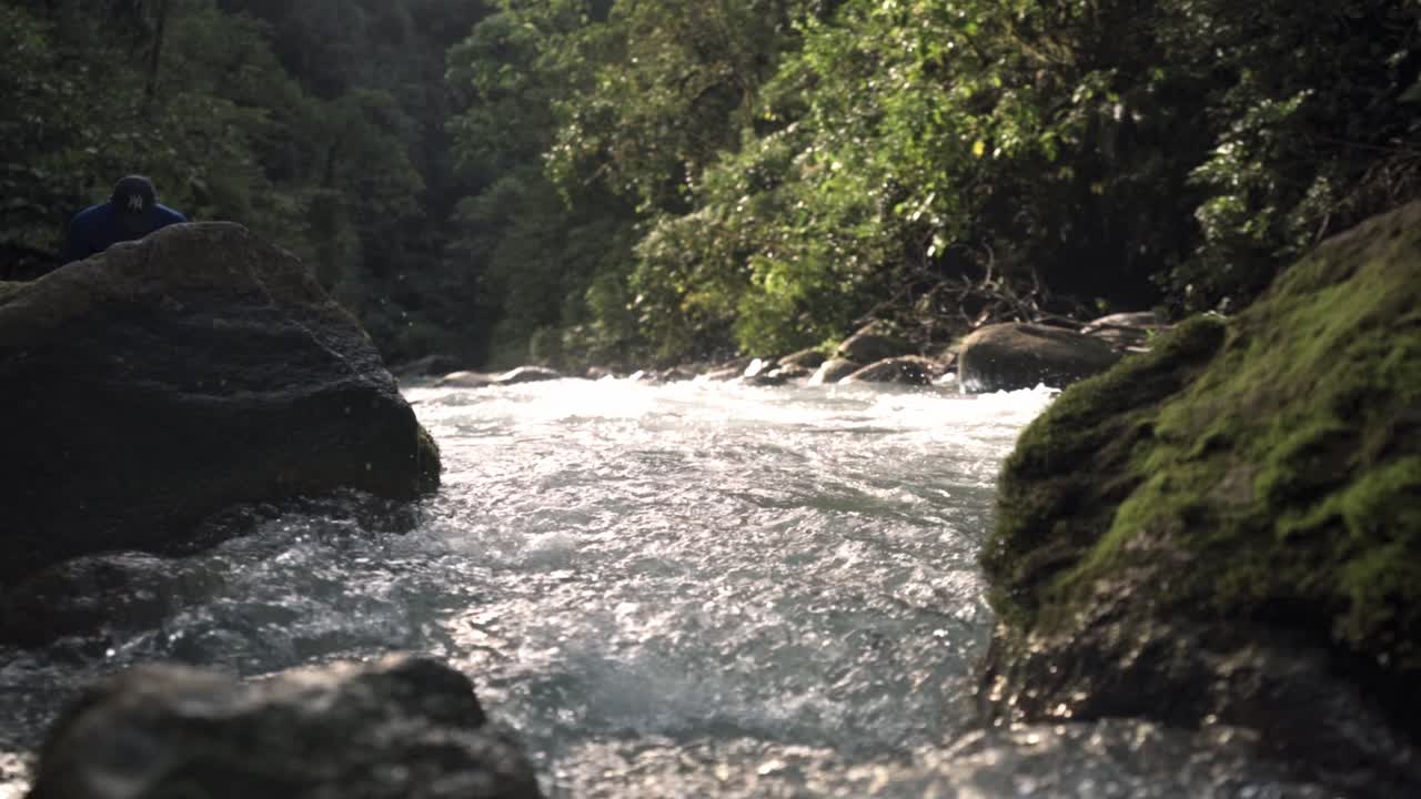 Natural turquoise waters of Las Gemelas in Río Celeste, Costa Rica