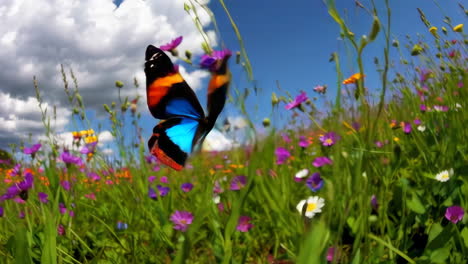 colorful butterfly in a field of flowers