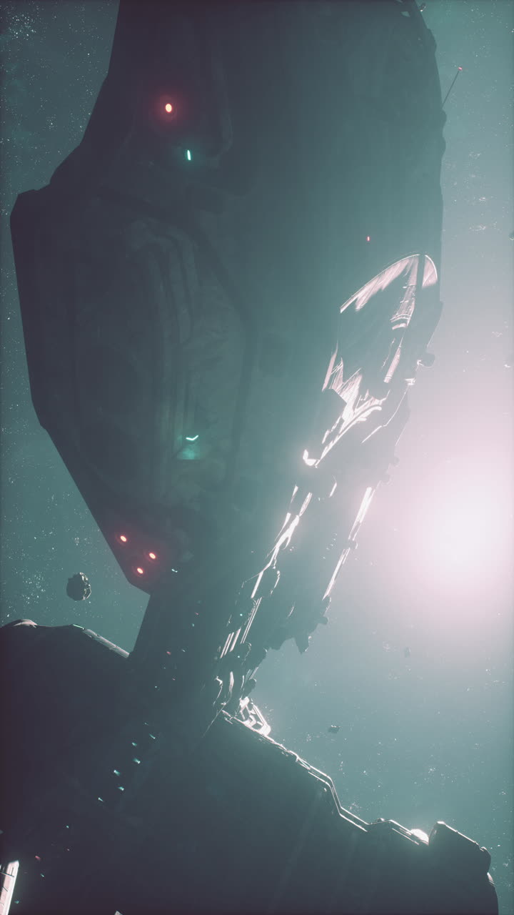 A futuristic spaceship in space