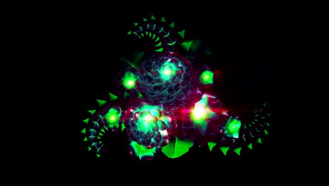 el diseño de la flor digital en movimiento en los colores de la moda de neón verde envenenado.