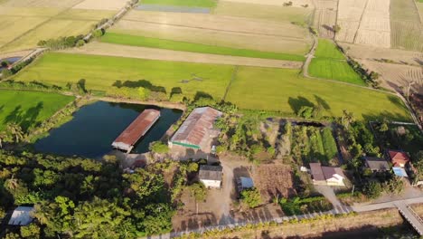 aerial view of rural area in lopburi province, thailand