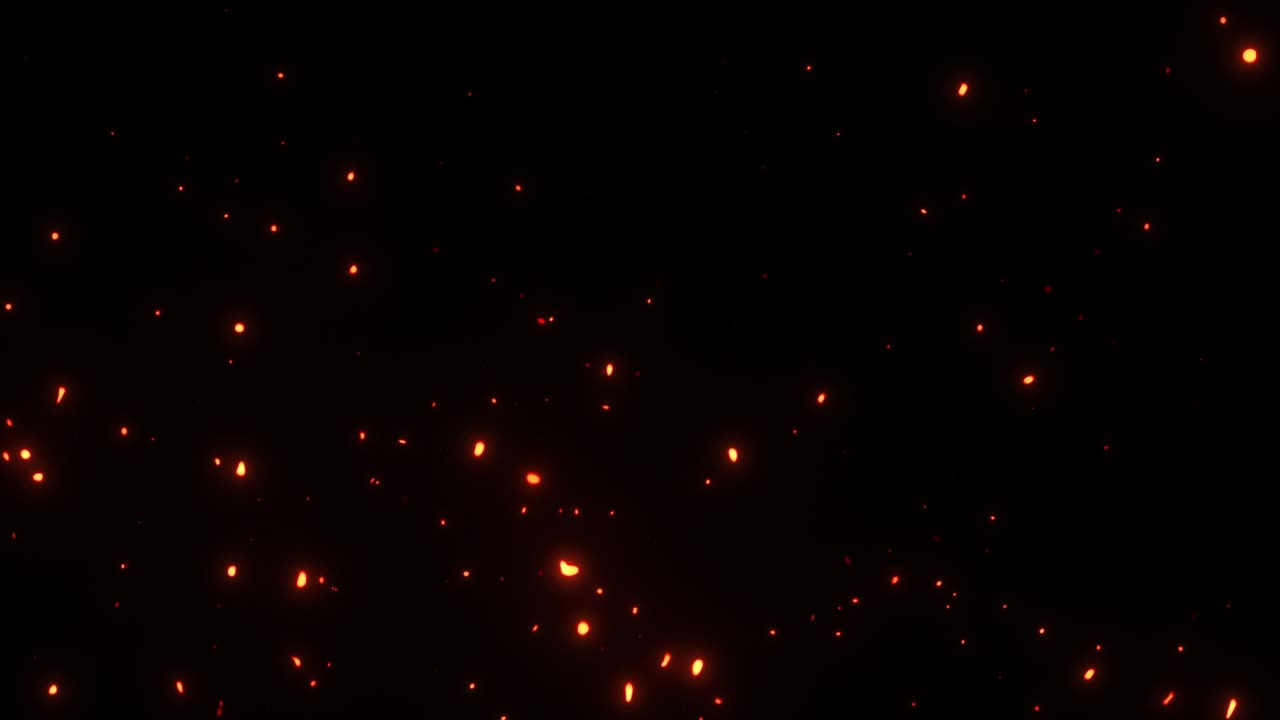 partículas de fuego chispas que suben flujo de abajo a arriba en fondo negro utilizado para la superposición de su proyecto. animación 4k 3d de naranja ardiente brillante volando brasa quemando partículas de ceniza.