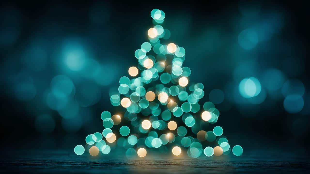 A mesmerizing and enchanting display of a beautifully illuminated Christmas tree adorned with vibrant bokeh lights, radiating warmth and festive cheer in a delightful atmosphere