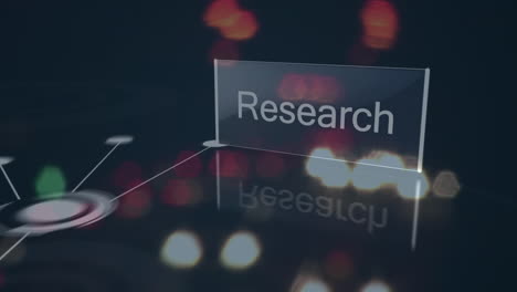 animation of network of connections over glowing lights on dark background