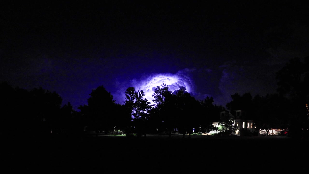 Lightning Storm in Colorado During Midnight, Colorado Natural Disasters Lightning Outside of Boulder, Chautauqua Park and Neighborhood View of Lightning Striking