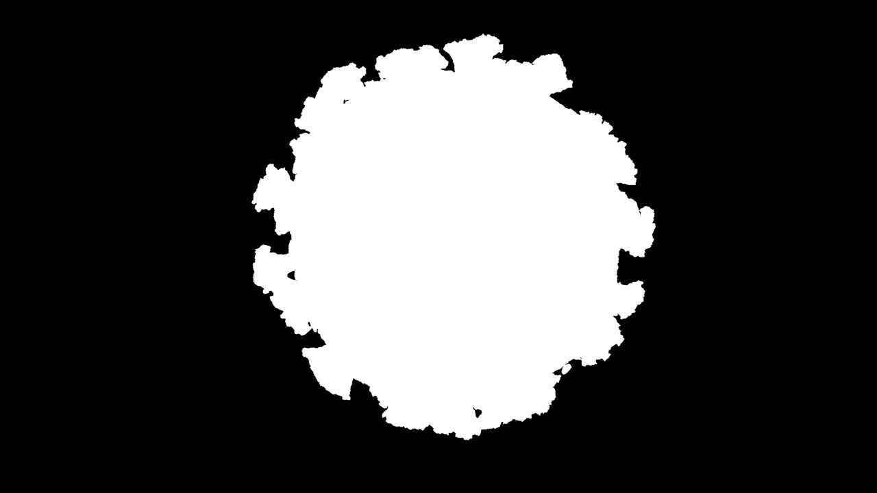 검은 바탕에 코로나 바이러스 세포 부정