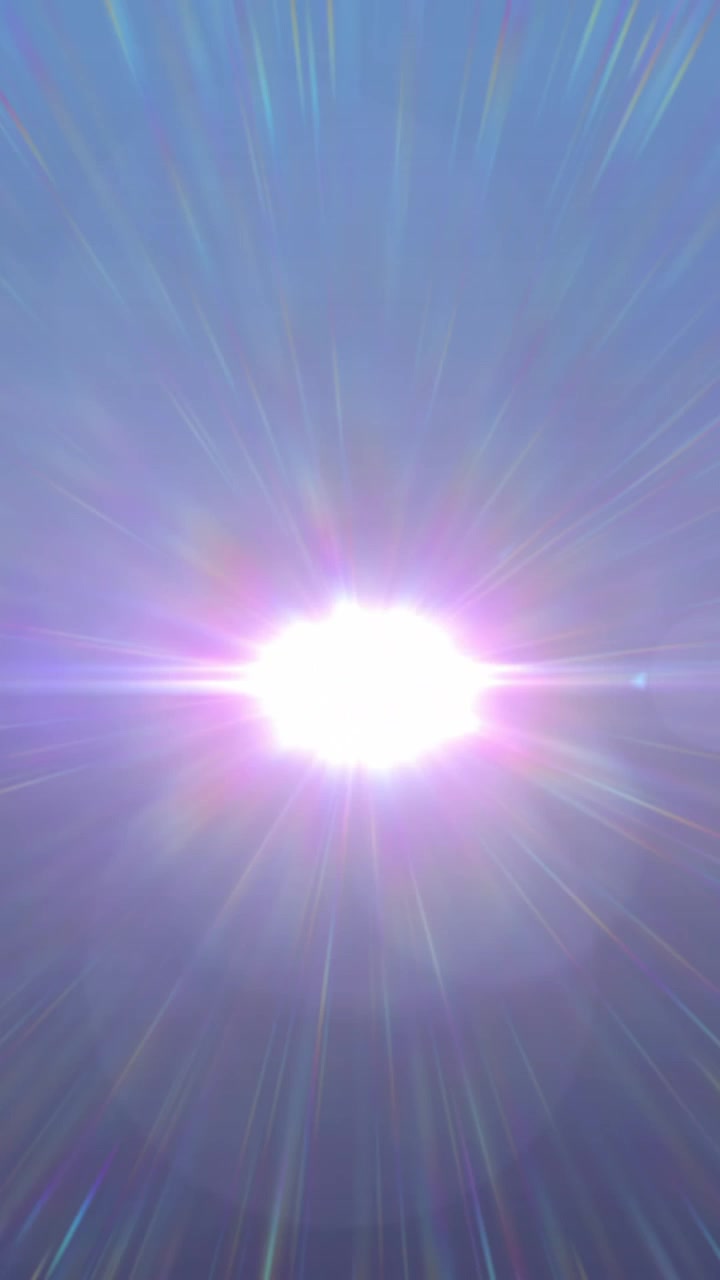 Animazione di punti luce e scie su sfondo blu