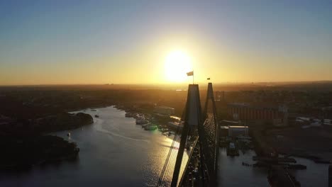 sydney - anzac bridge take off at dusk