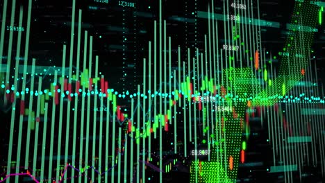 animación del procesamiento de datos sobre un fondo negro