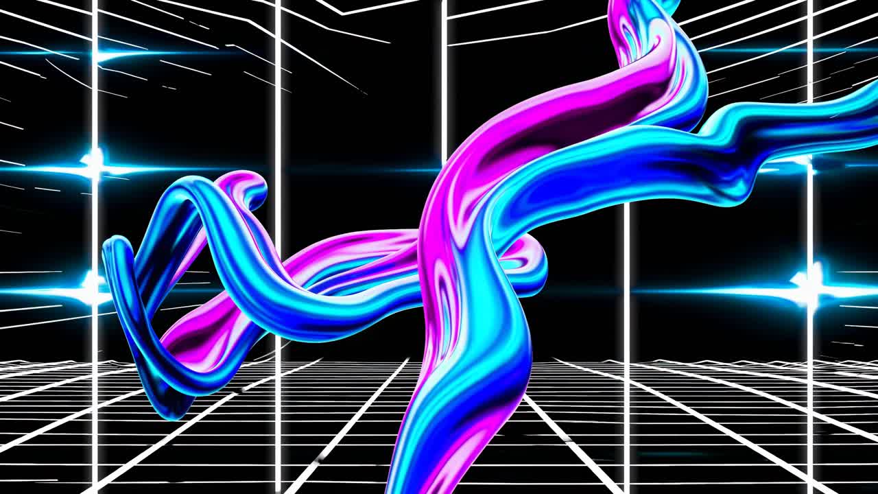 Abstract Neon Liquid Art