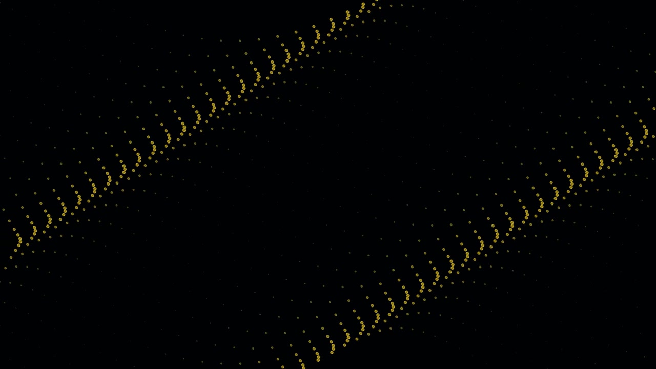 Abstract Golden Particle Waves Moving on Black Background