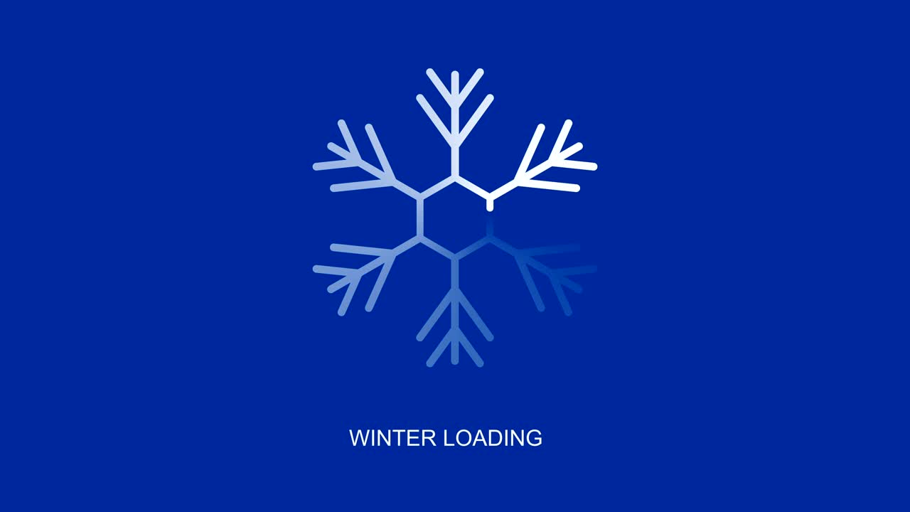fiocco di neve come indicatore del caricatore con testo di caricamento invernale