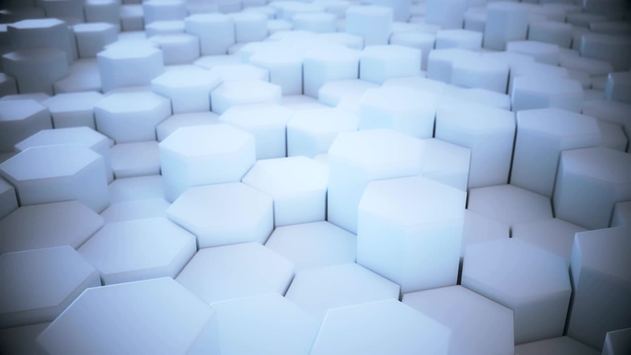 4k abstract tech grilla de panal de miel. animación en 3d.