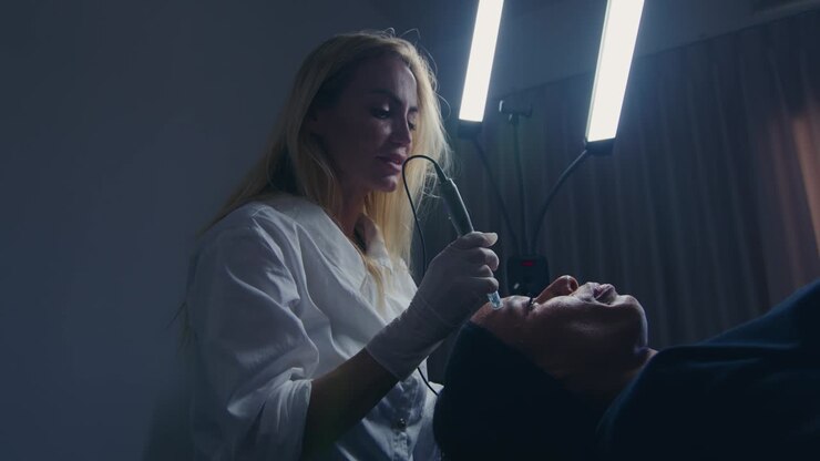 Sessione di trattamento cutaneo con microneedling