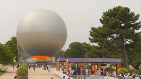 large spherical installation for paris 2024 event