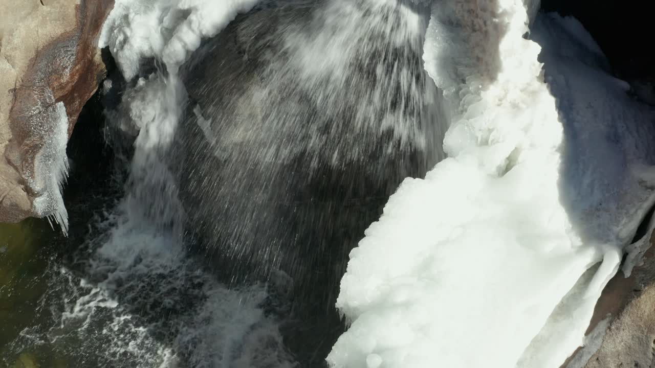 Aerial views of Boulder Falls in Boulder Colorado