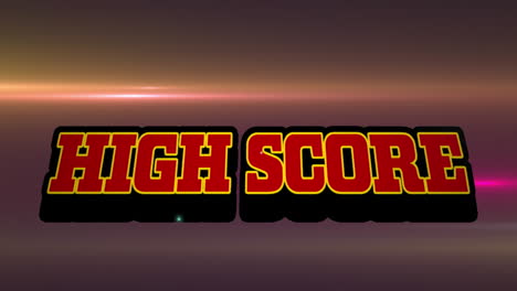 animation of high score text over retro speech bubble against glowing light trails