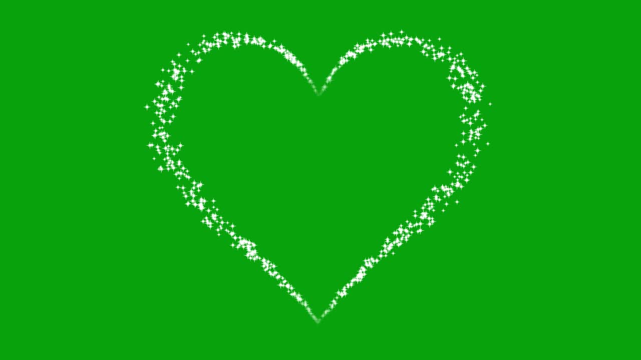 мерцающие звезды графика движения сердца с зеленым фоном экрана
