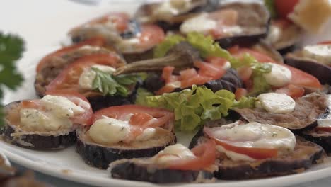 table is served sandwiches with red fish