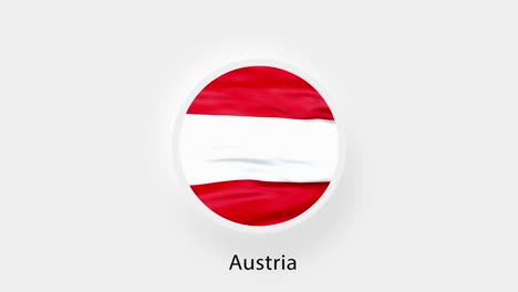 la bandera circular de austria. la bandera nacional animada de austria. el movimiento realista de la bandera de austria. 4k