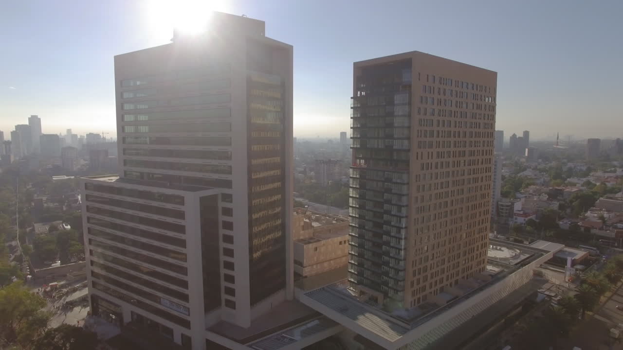 distrito financiero méxico santa fe ciudad de polanco tomas aéreas en 4k