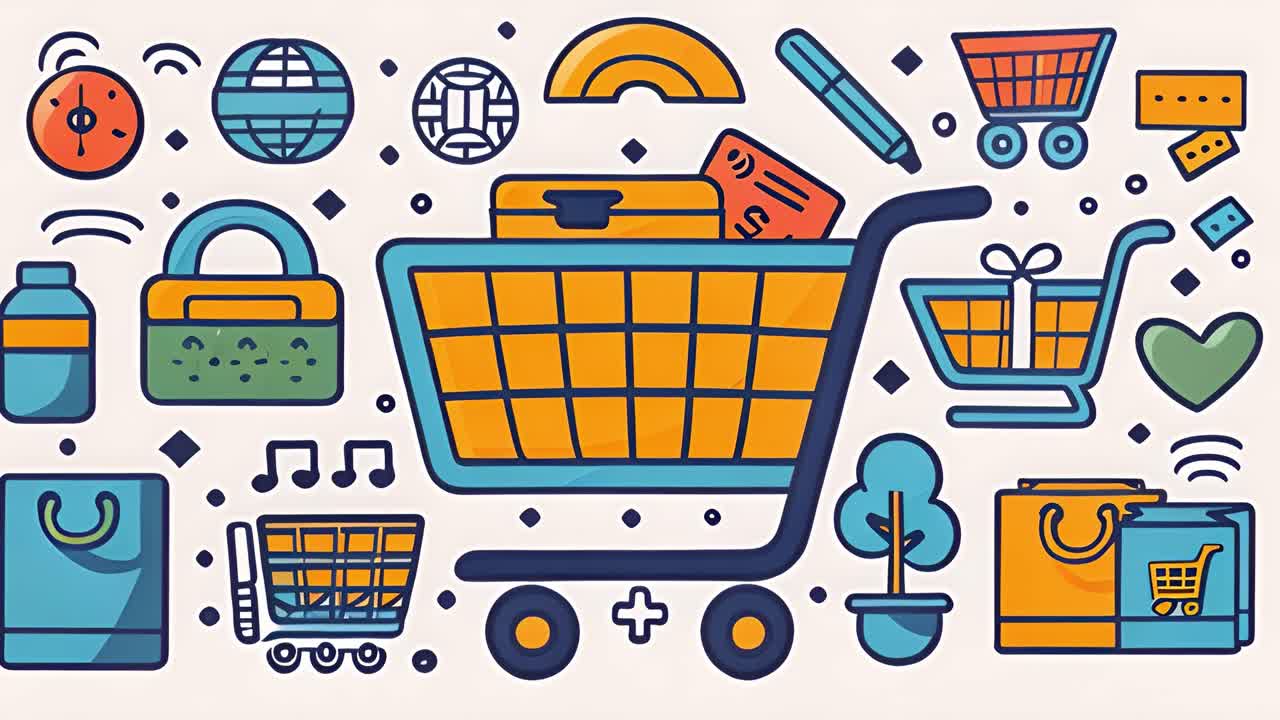 Collection of e-commerce and online shopping icons