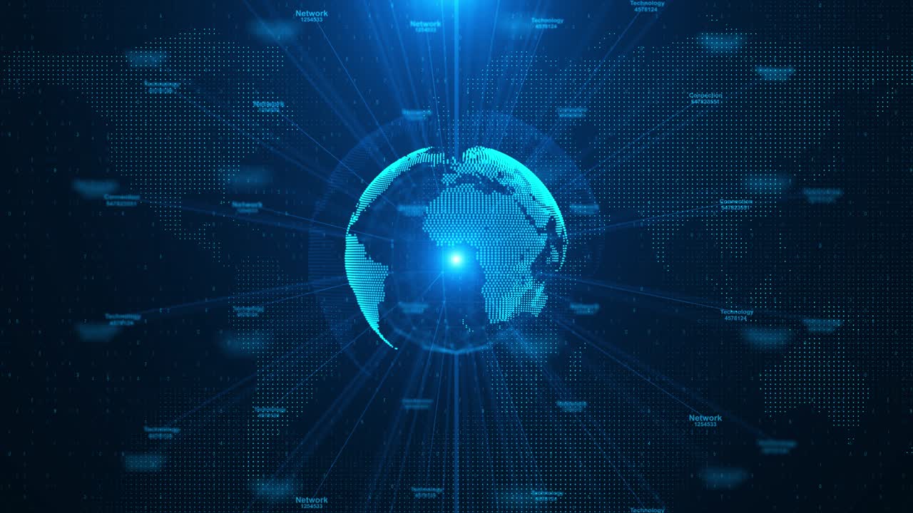 Digital technology network data connection cyber security futuristic worldwide business global