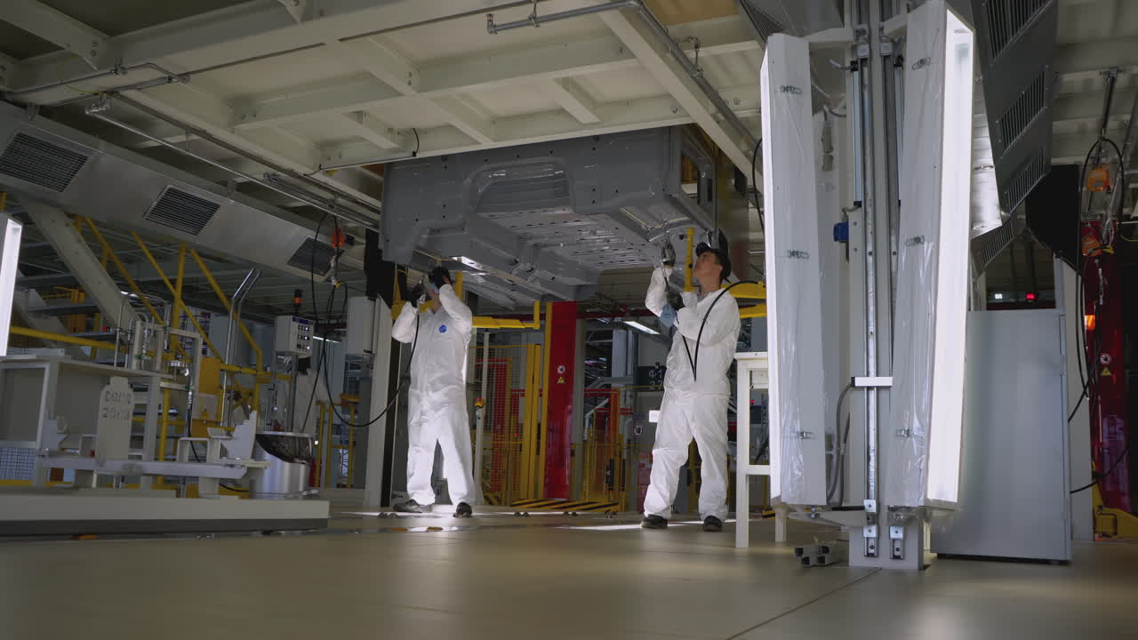 inspección y mantenimiento de la carrocería del vehículo en una instalación de fabricación