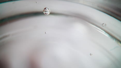 little air bubble floats up inside tasty fresh organic water