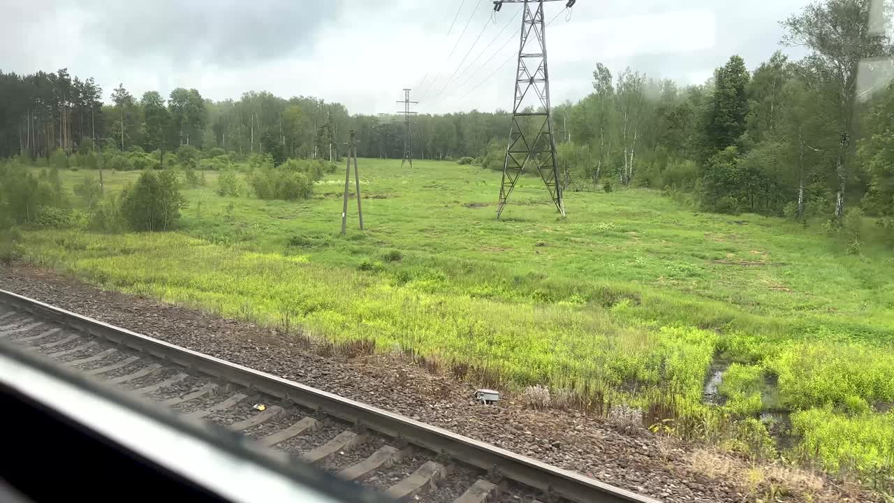 View from the window of a suburban electric train 2 (4K60)
