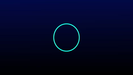 animación de un círculo hecho de puntos que se mueven contra un fondo azul