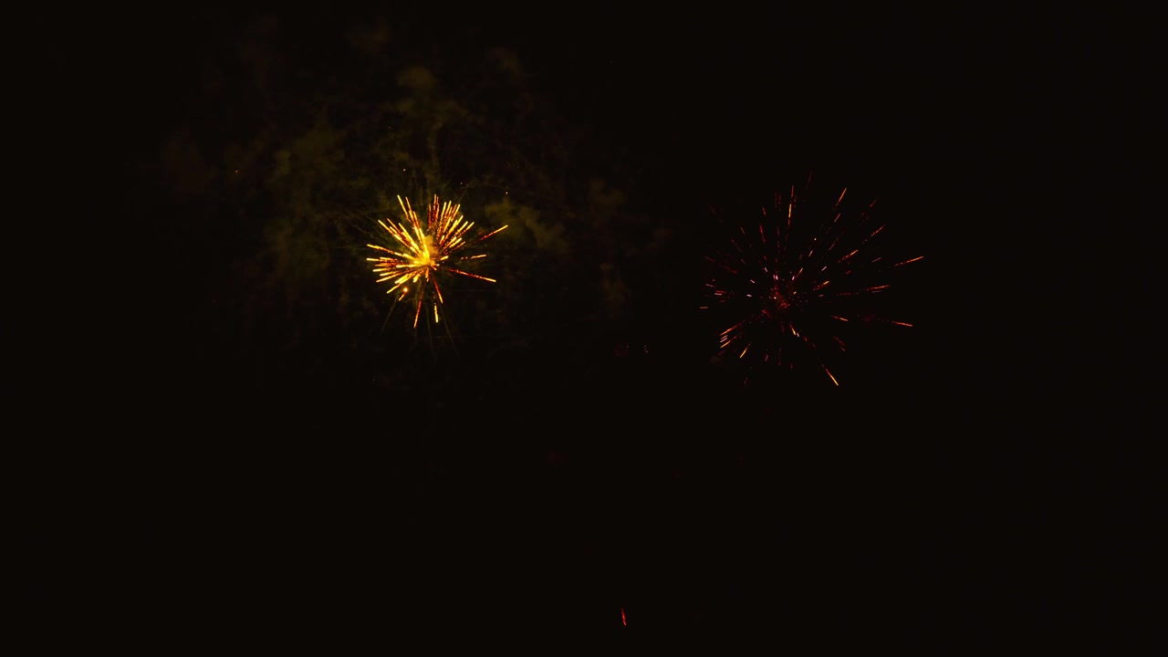 Un vivace spettacolo di fuochi d'artificio illumina il cielo notturno