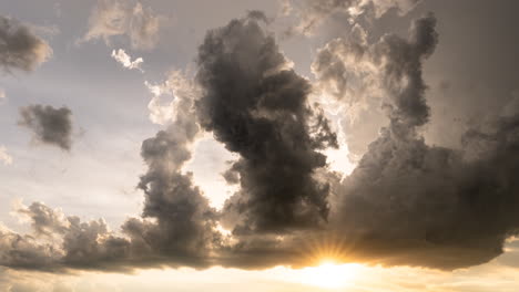 fast-forming clouds move across sunset sky in 4k timelapse