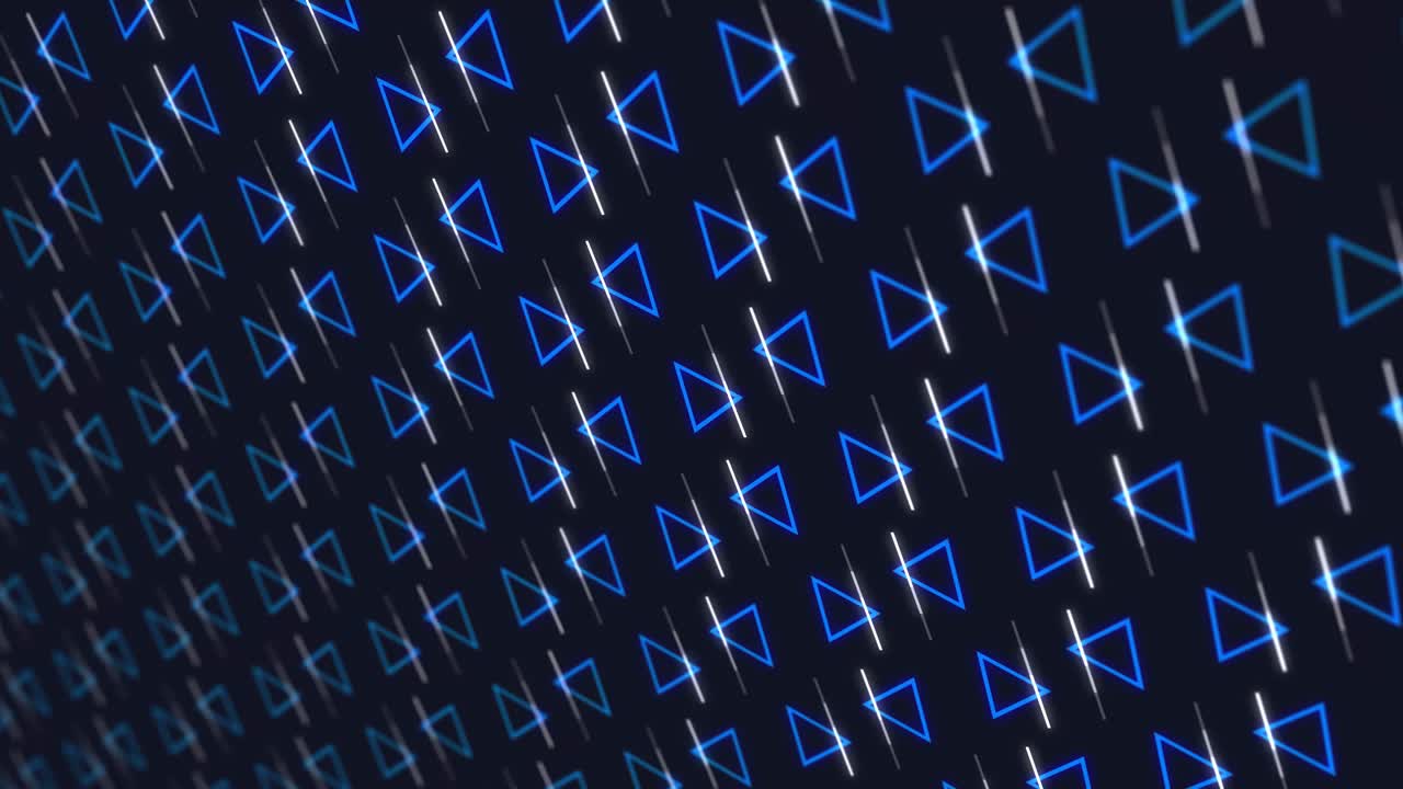 Dynamic Geometric Pattern of Blue Triangles and White Lines