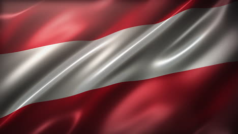 the flag of republic of austria, high-angle, perspective view, waving in the wind, realistic with a cinematic look and feel, and elegant silky texture